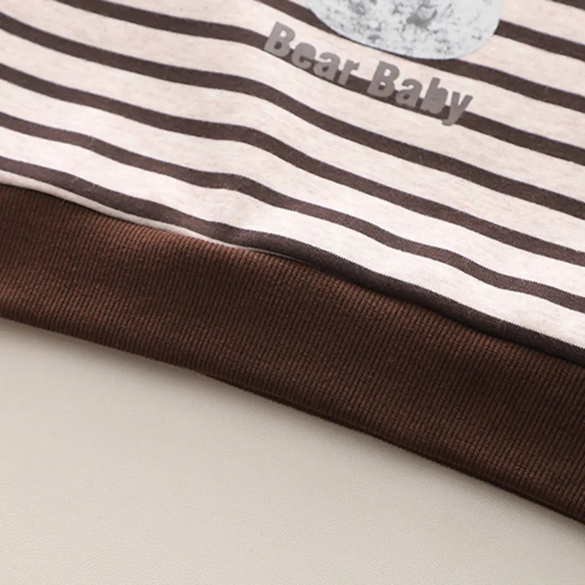 Boys Brown Stripes Graphic Sweatshirt With Pants Sets 2 pc. Sets