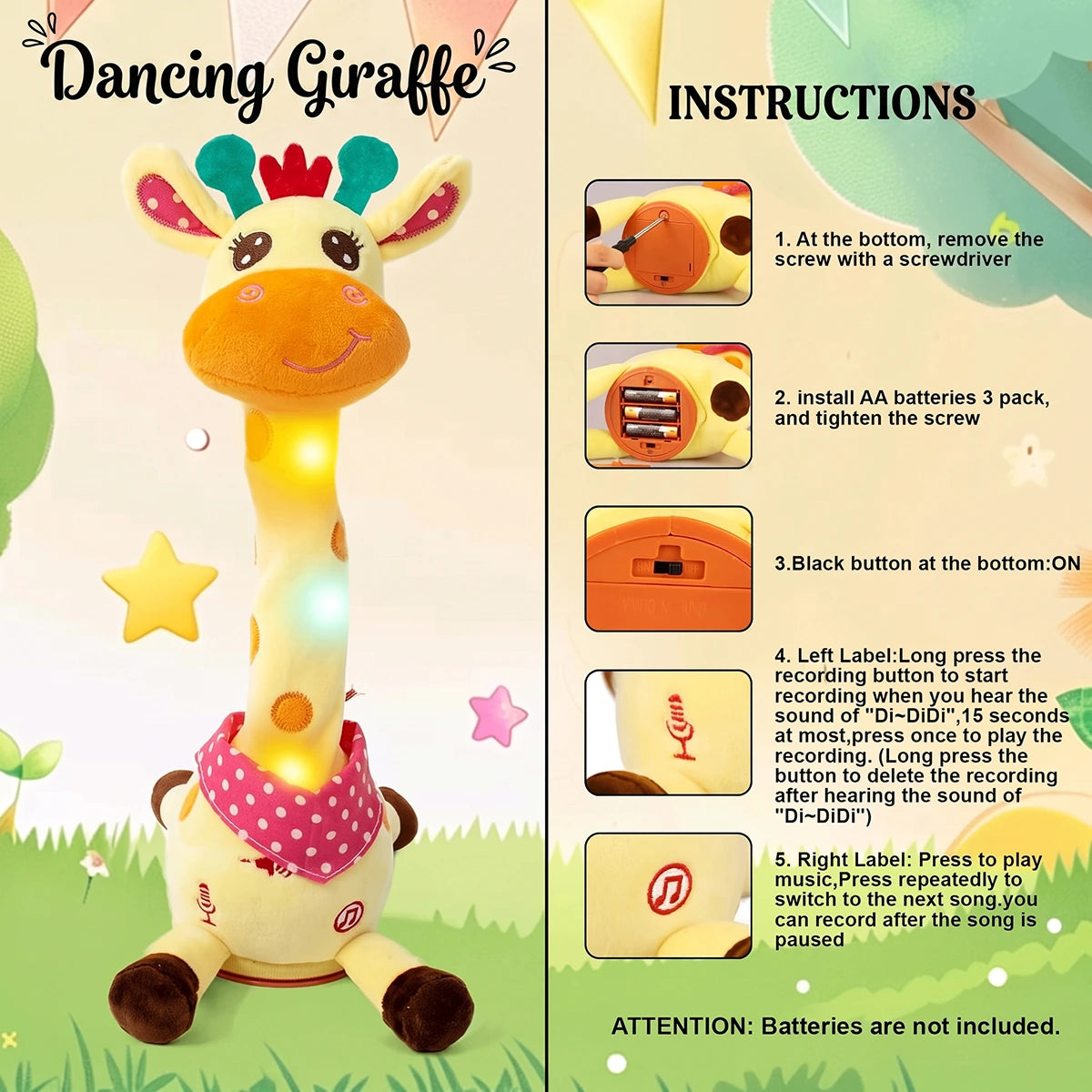 Dancing Giraffe Toy with Music & Movement for Kids-INCLUD Trending Accessories