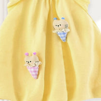 Girls Yellow Cat Applique Sleeveless A-line Dress Casual Dresses
