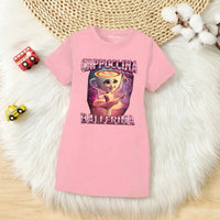 Girls Pink Graphic Short Sleeve T-Shirt Dress Casual Dresses Pink 4-5 Y