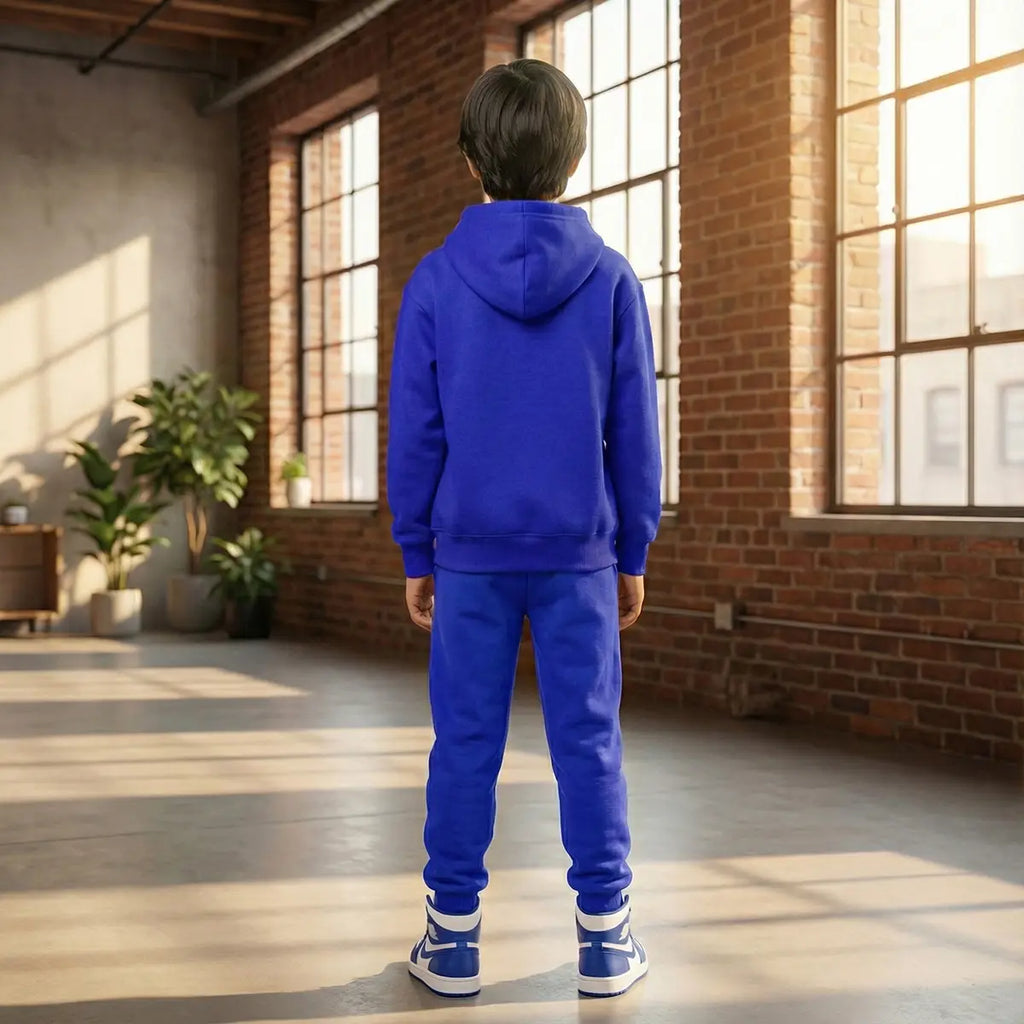 Boys Royal Blue Dinosaur Graphics Hoodies Sweatshirt With Joggers Sets 2 pc. Sets