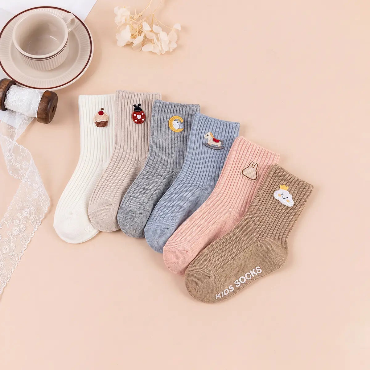 Pack of 6 Boys Multicolour Embroidery Applique Ankle Length Socks Socks Multicolor 0-1 Y