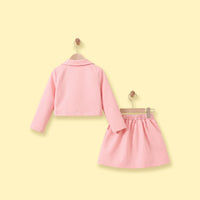Girls Light Pink Long Sleeve Blazer & Skirt Sets 2 pc. Sets