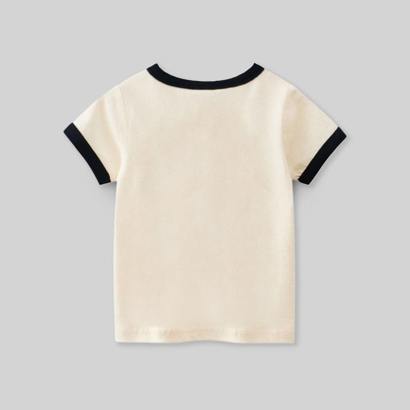 Girls Typography Print Short Sleeves T-shirt Tshirts   