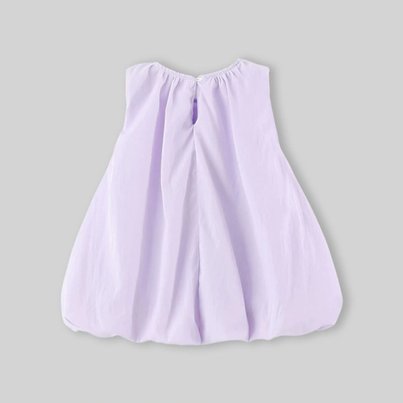 Girls Lavender Bow Detailed Sleeveless A-line Dress Casual Dresses