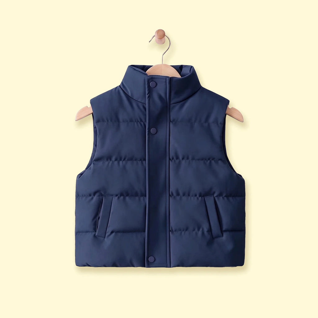 Boys Navy Blue Sleeveless Quilted Puffer Jacket Coats & Jackets Navy Blue 3-4 Y