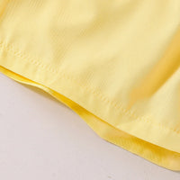 Girls Yellow Floral Applique Flutter Sleeve Top With Shorts Sets 2 pc. Sets