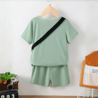 Boys Green Short Sleeve T-Shirt With Shorts Sets 2 pc. Sets