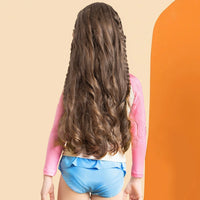 Girls Pink Rainbow Print Long Sleeves T-Shirt With Ruffled Briefs Swimwear Sets Sets