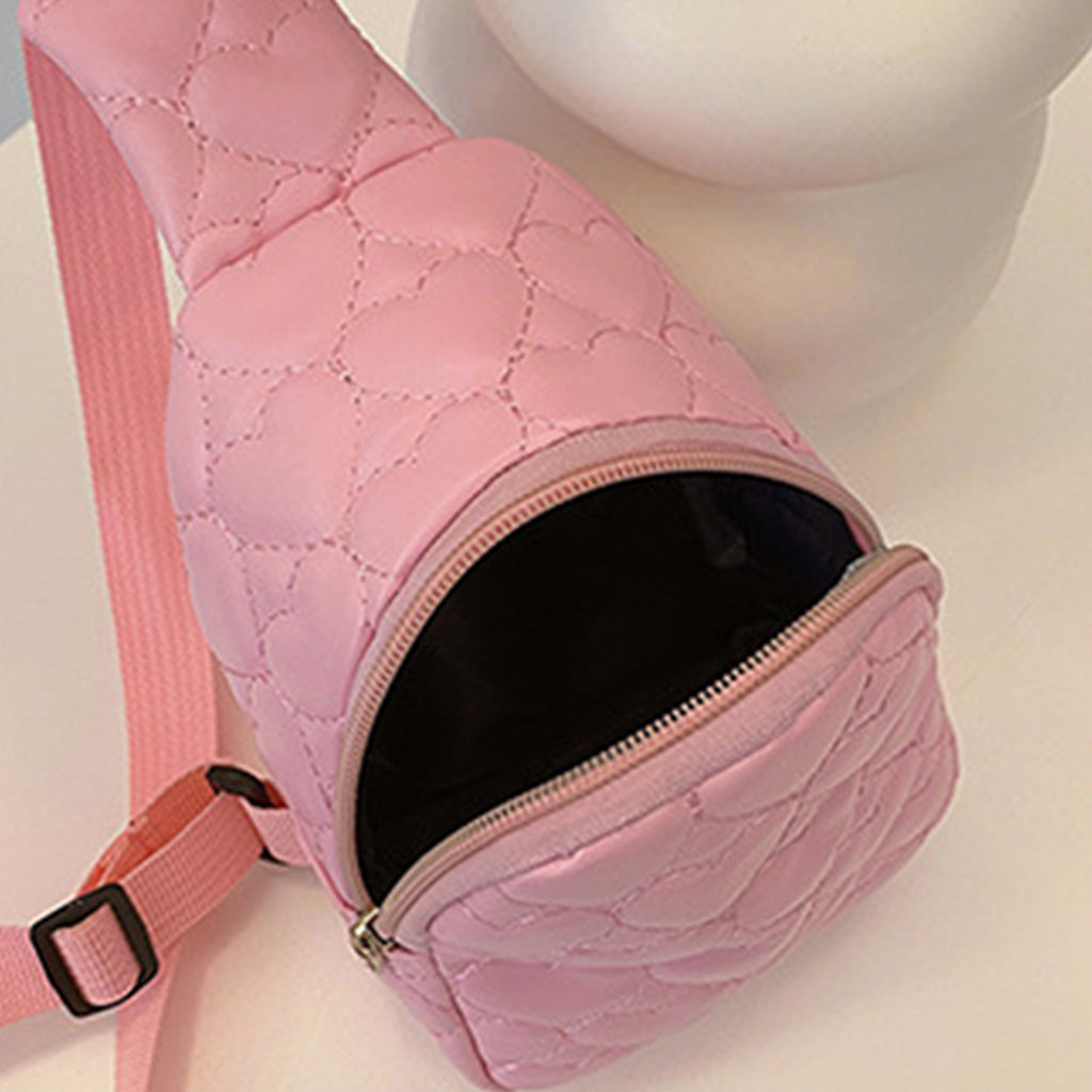 Girls Pink PU Leather Crossbody Bag Trending Accessories