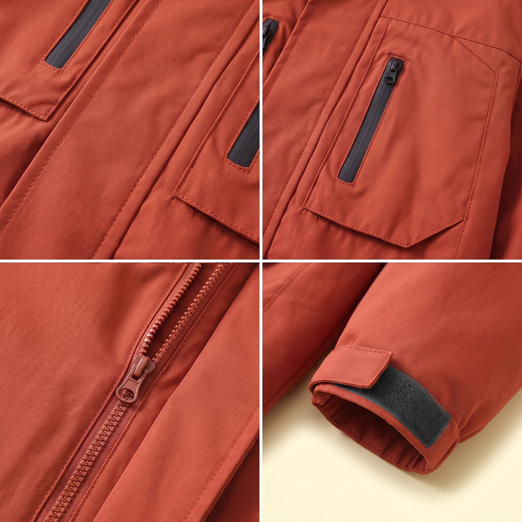 Boys Rust Long Sleeve Hooded Zip-Up Jacket Coats & Jackets