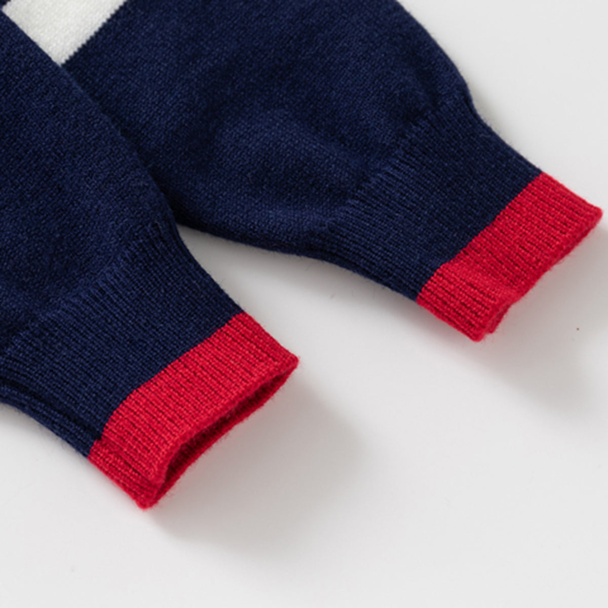 Boys Navy Blue Regular Sweater With Self-Design Puppy Patterns Sweaters & Cardigans