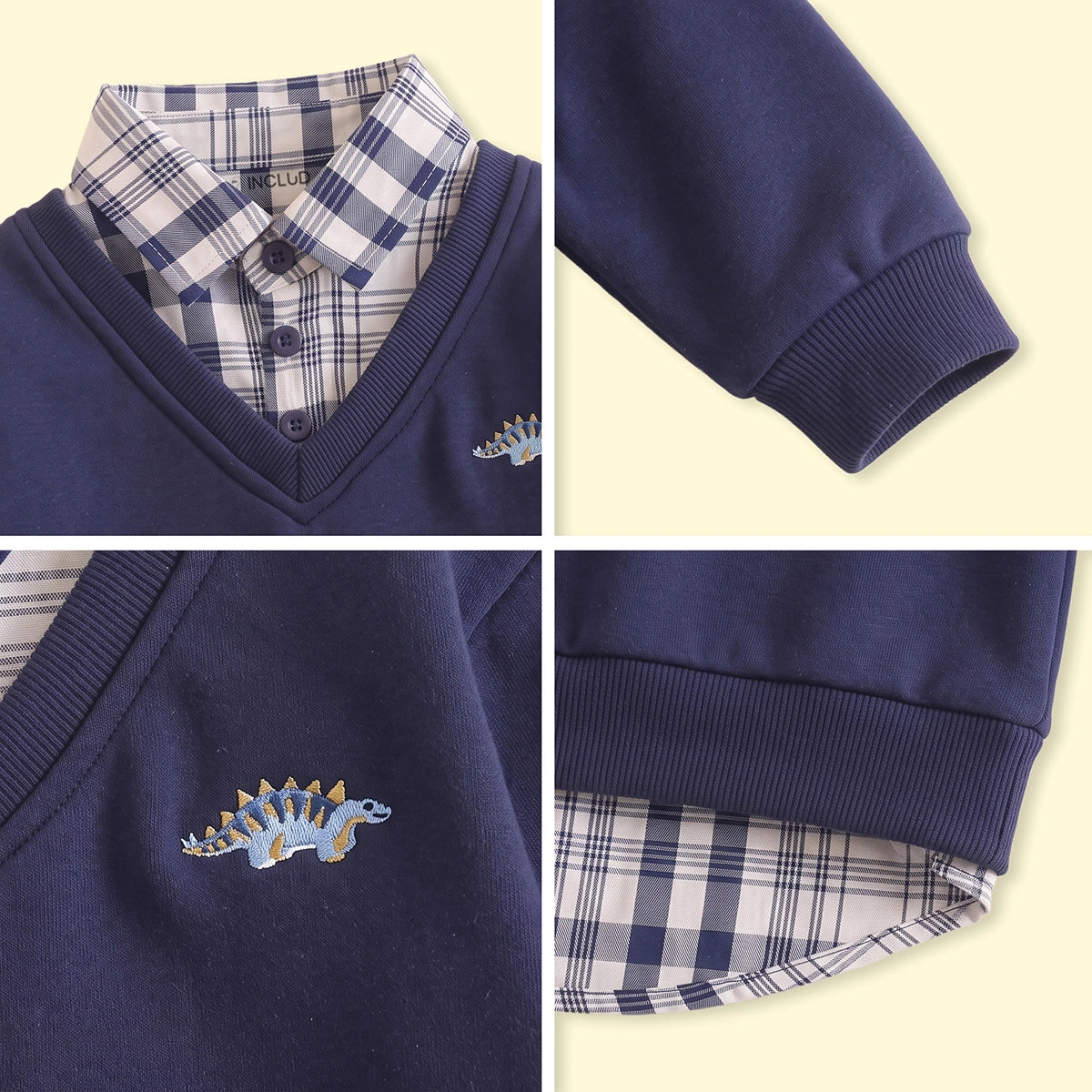 Boys Navy Blue Embroidered Long Sleeve Sweater Sweaters & Cardigans