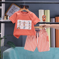 Boys Orange Animal Graphic Short Sleeve T-Shirt With Drawstring Shorts Sets 2 pc. Sets Orange 0-1 Y