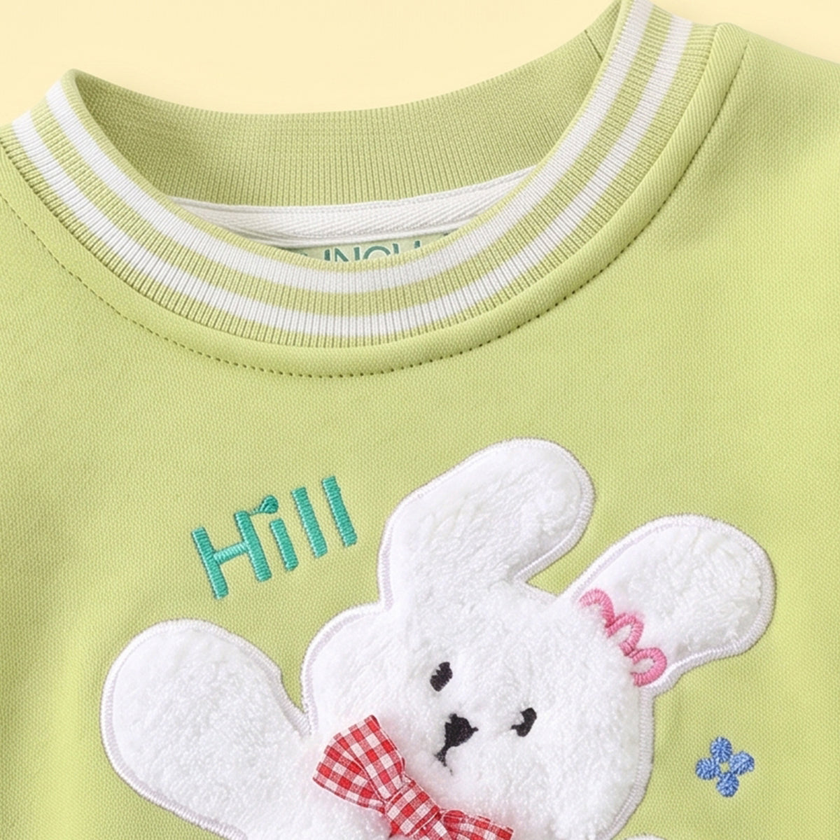 Girls Green Bunny Applique Sweatshirt & Pants Sets Sets