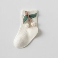 Pack of 5 Girls Multicolour Cherry Applique Ankle Length Socks Socks