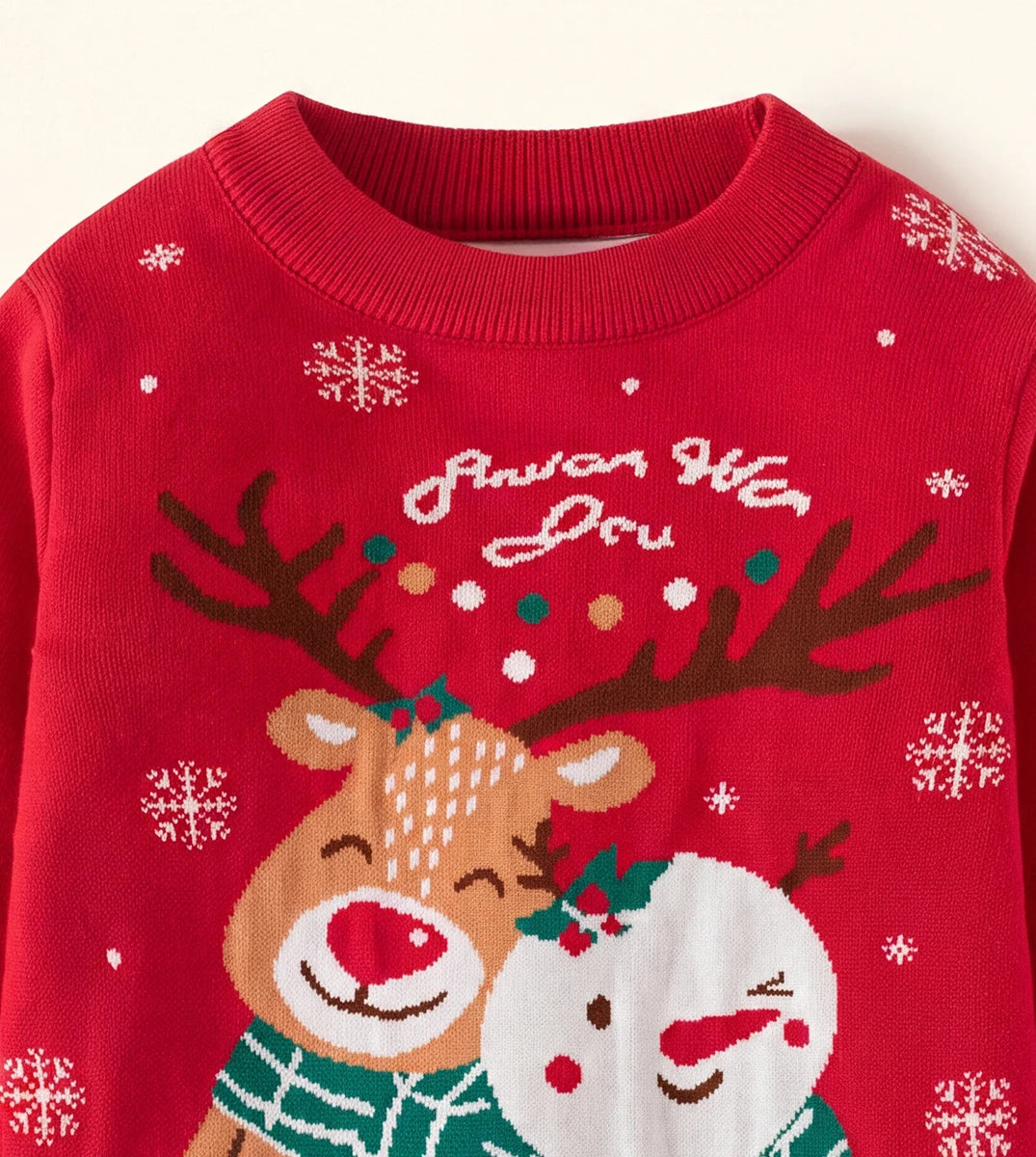 Boys Red Snowman Graphic Long Sleeve Sweater Sweaters & Cardigans