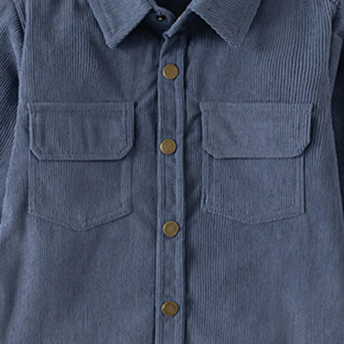 Boys Blue Corduroy Long Sleeves Shirts Shirts
