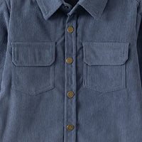 Boys Blue Corduroy Long Sleeves Shirts Shirts