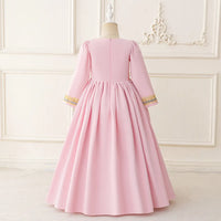 Girls Pink Embellished Fit & Flare Dress With Long Sleeves Casual Dresses