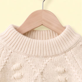 Girls Cream Heart Long Sleeve Sweater Sweaters & Cardigans
