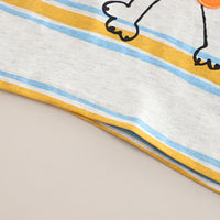Boys Cartoon Lion Printed Raglan Sleeves T-Shirt With khaki Shorts Set 2 pc. Sets