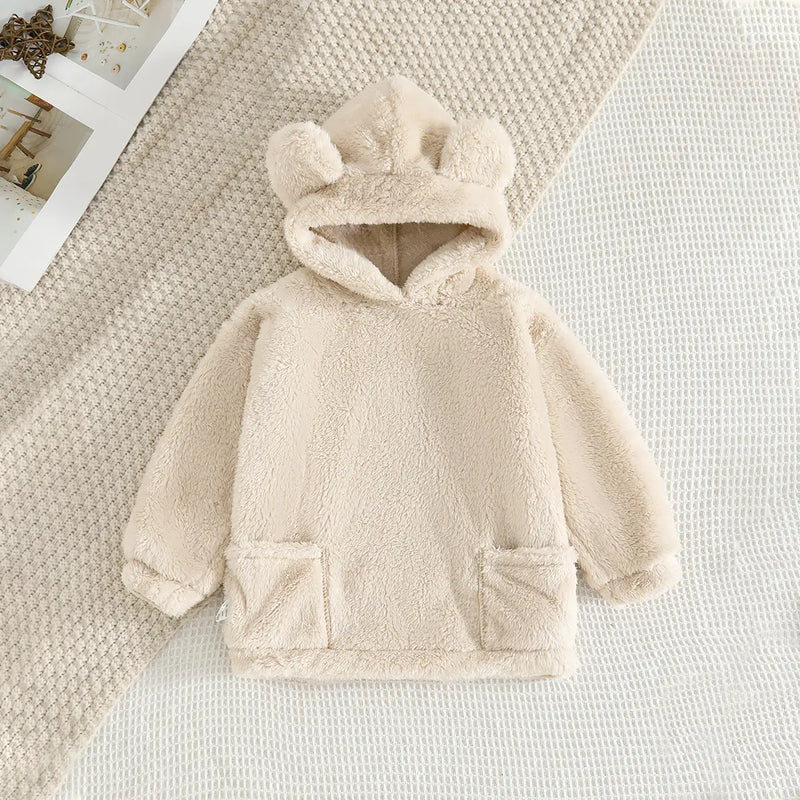 Girls Apricot Polar Fleece Hooded Jacket With Jogger Co-ord Sets Sets