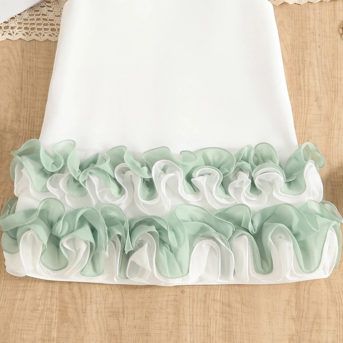 Girls Green Ruffle A-line Party Dress Party Dresses