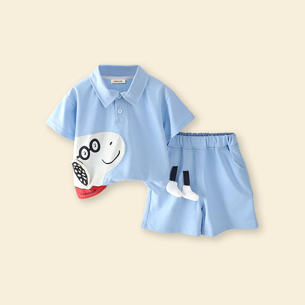 Girls Snoopy Inspired Polo T-shirt with Shorts Set