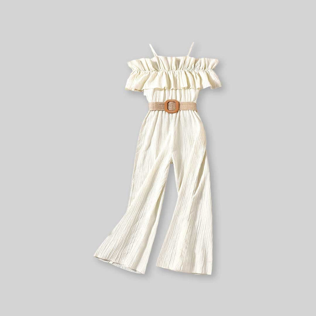 Girls Long Leg Off Shoulder Jumpsuits Jumpsuits   