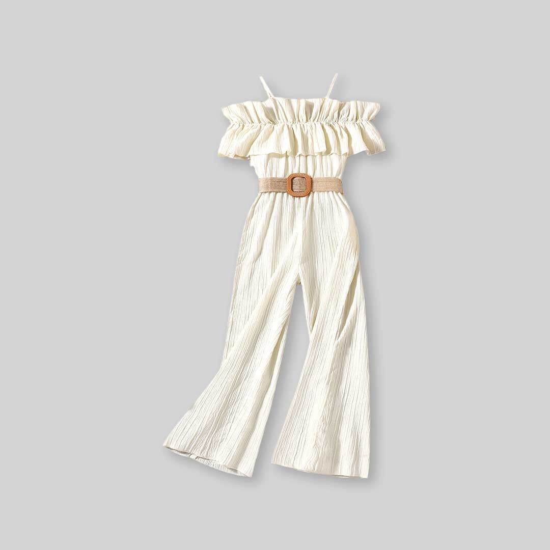 Girls Long Leg Off Shoulder Jumpsuits Jumpsuits   
