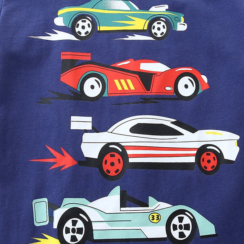 Boys Racing Car Short Sleeve T-Shirt Tshirts   