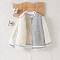 Boys Grey Solid Varsity Winter Jacket Coats & Jackets Grey 3-4 Y