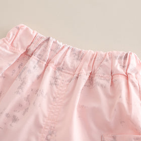 Boys Light Pink Tie & Dye Printed Shirt With Inner Tee And Cargo Shorts Set 3 pc. Sets