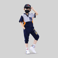 Boys Vneck Short Sleeve T-Shirt With 3/4 Length Pants 2 pc. Sets   
