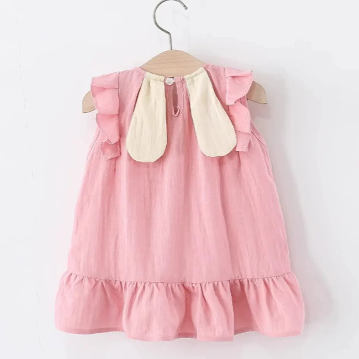Girls Pink Sleeveless Summer A-line Dress With Sling Bag Casual Dresses