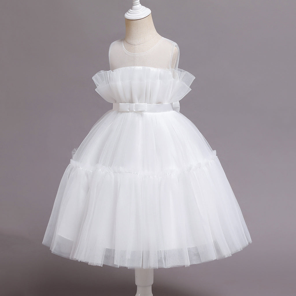 Girls Sleeveless Fit & Flare Dress Party Dresses   