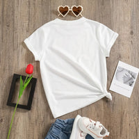 Girls White Cherry Print Short Sleeve T-Shirt Tshirts