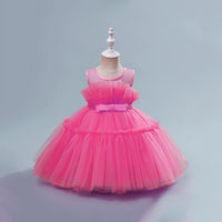 Girls Sleeveless Fit & Flare Party Dress Party Dresses Fuchsia 1-2 Y 