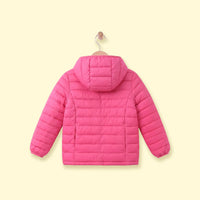 Girls Pink Hooded Quilted Puffer Jacket Coats & Jackets