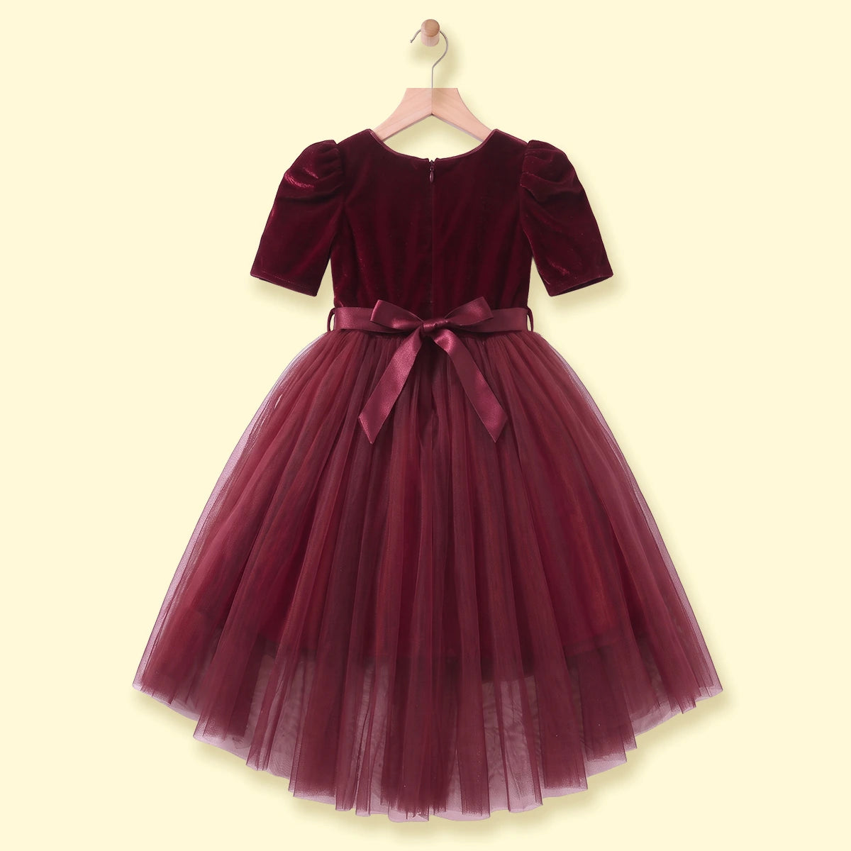 Girls Burgundy High-Low Party Dress Party Dresses