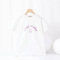 Girls Printed Short Sleeves Casual T-Shirt Tshirts White 6-7 Y 