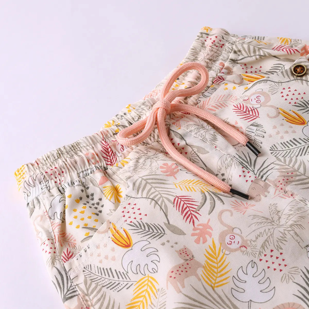 Boys Grey Animal Printed Short Sleeve Shirt With Printed T-Shirt and Shorts Sets Sets