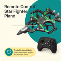 Remote Control Star Fighter Plane with Bright LED Lights Wireless Controller Stable Flying RC Toy for Kids Trending Accessories