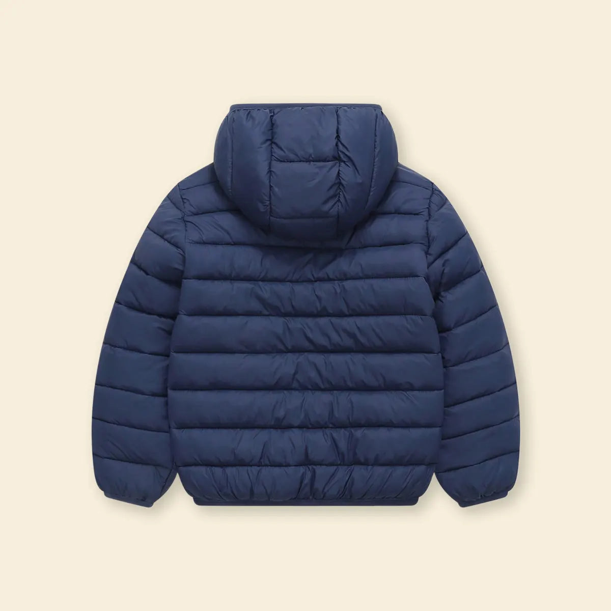 Boys Navy Blue Hooded Puffer Jacket With Long Sleeves Coats & Jackets