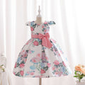 Girls Pink Floral Printed Cap Sleeve Fit & Flare Party Wear Dress Party Dresses Pink 2-3 Y