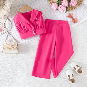 Girls Fuchsia Sleeveless Top With Pants Sets 2 pc. Sets Fuchsia 2-3 Y