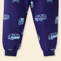 Girls Navy Blue Printed Joggers - Pack Of 2 Trackpants & Joggers