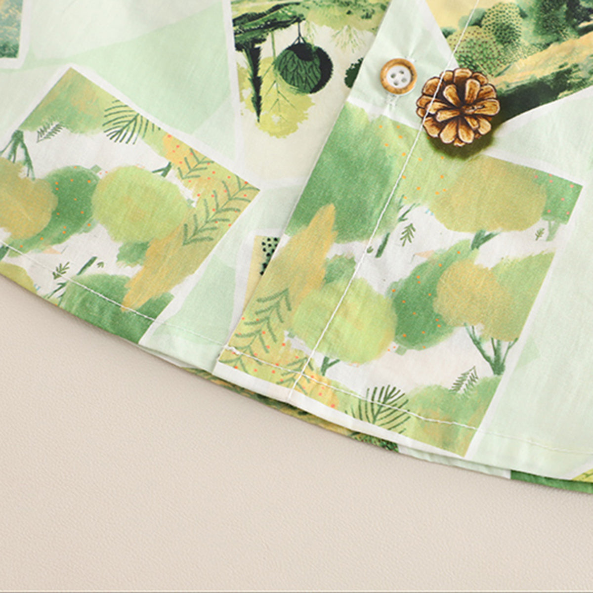 Boys Green Graphic Printed Shirt With T-Shirt And Shorts Set 3 pc. Sets