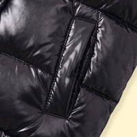 Boys Black Sleeveless Hooded Puffer Jacket Coats & Jackets